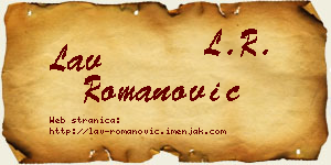 Lav Romanović vizit kartica